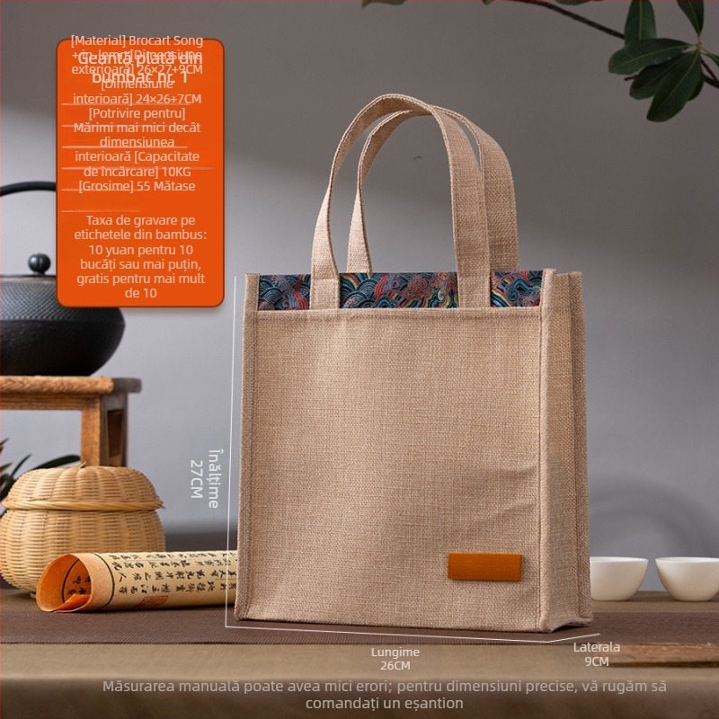 Sac cadou din bumbac pentru ceai, husă din pânză, personalizare disponibilă, imprimare logo