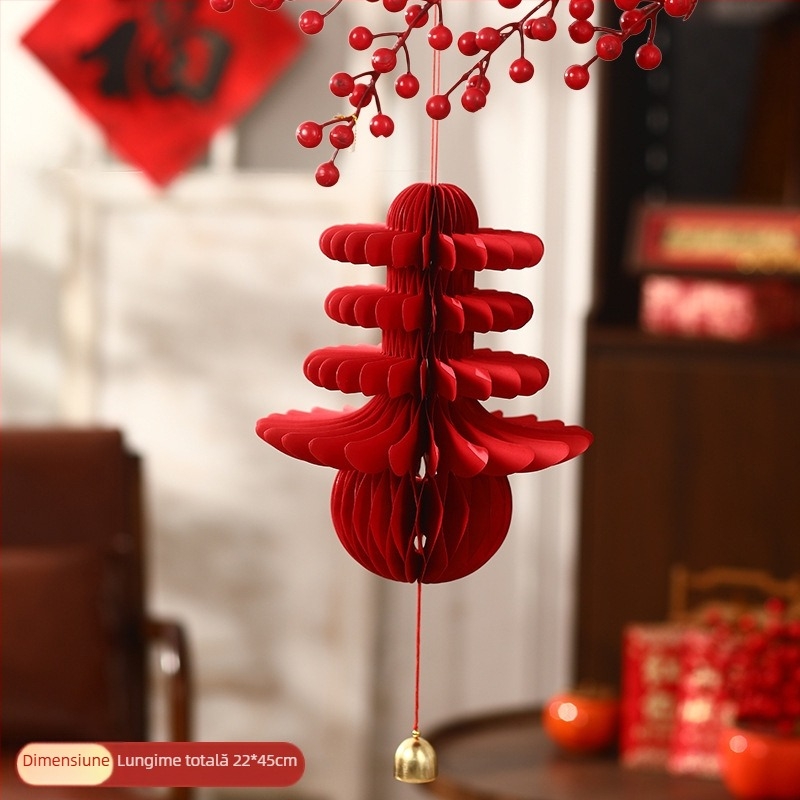 Pandantiv lampion cu caracter 3D de primăvară și minge fagure de miere, model geometric, brand Happy togethers