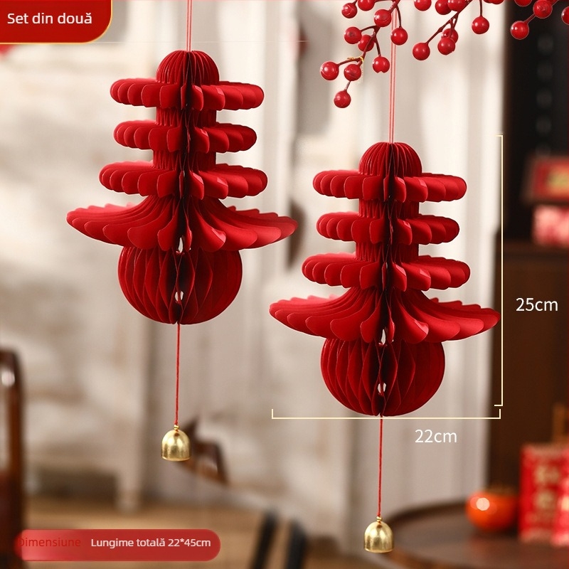 Pandantiv lampion cu caracter 3D de primăvară și minge fagure de miere, model geometric, brand Happy togethers