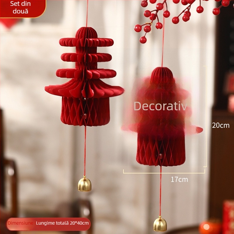 Pandantiv lampion cu caracter 3D de primăvară și minge fagure de miere, model geometric, brand Happy togethers