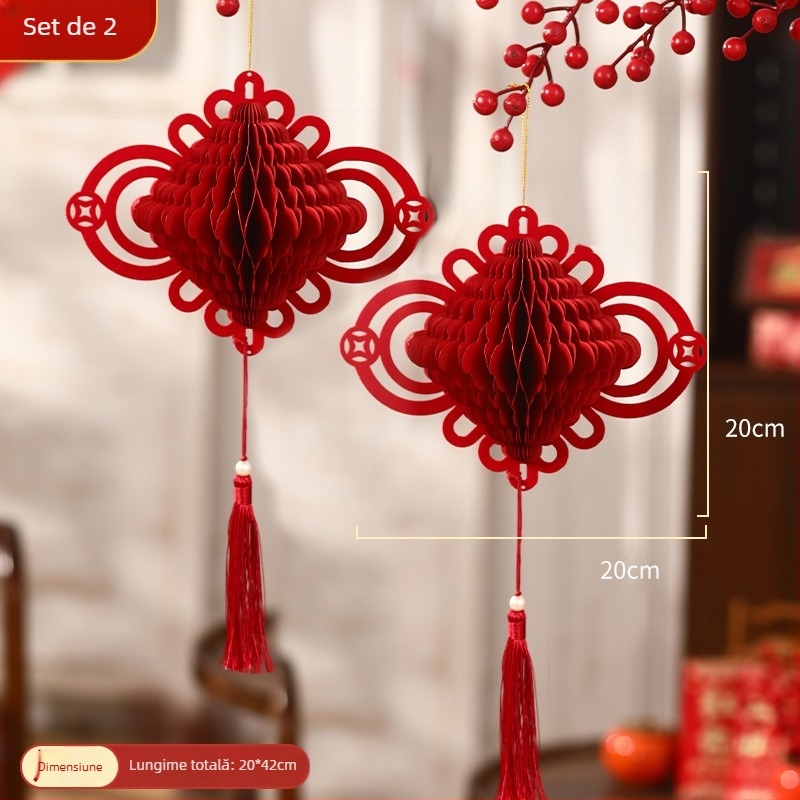 Pandantiv lampion cu caracter 3D de primăvară și minge fagure de miere, model geometric, brand Happy togethers