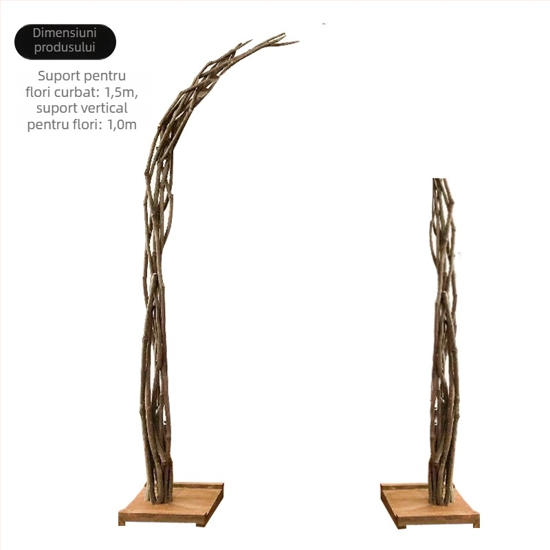 Arc de nuntă în stil pădure, din lemn masiv, decor cu flori de mătase pentru ceremonii în aer liber (Număr de produs: F986996T7M8588; Material: flori de mătase; Utilizare: nuntă; Cadou: cadou personal)