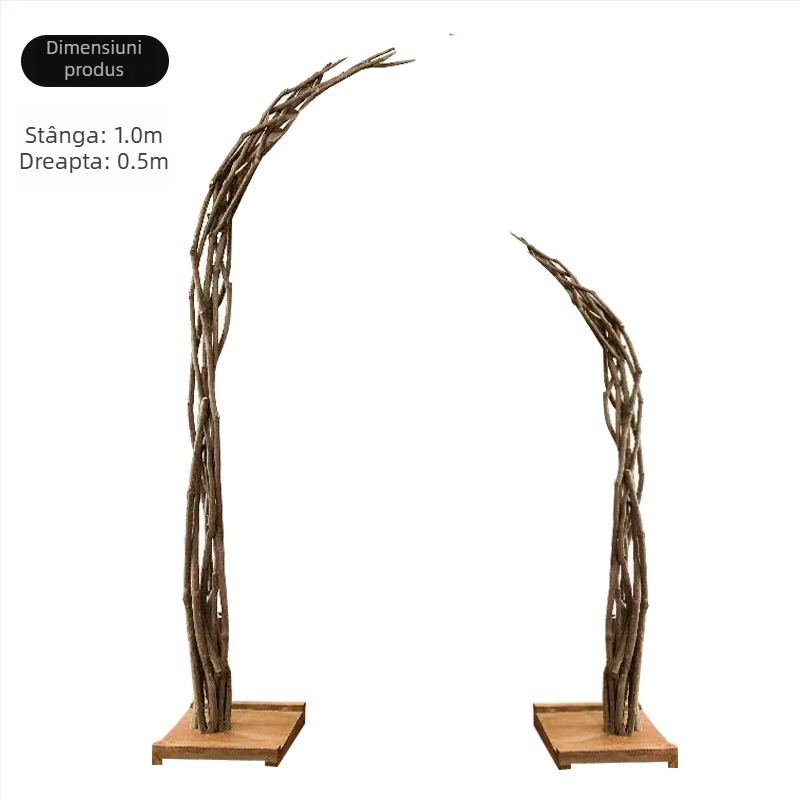 Arc de nuntă în stil pădure, din lemn masiv, decor cu flori de mătase pentru ceremonii în aer liber (Număr de produs: F986996T7M8588; Material: flori de mătase; Utilizare: nuntă; Cadou: cadou personal)