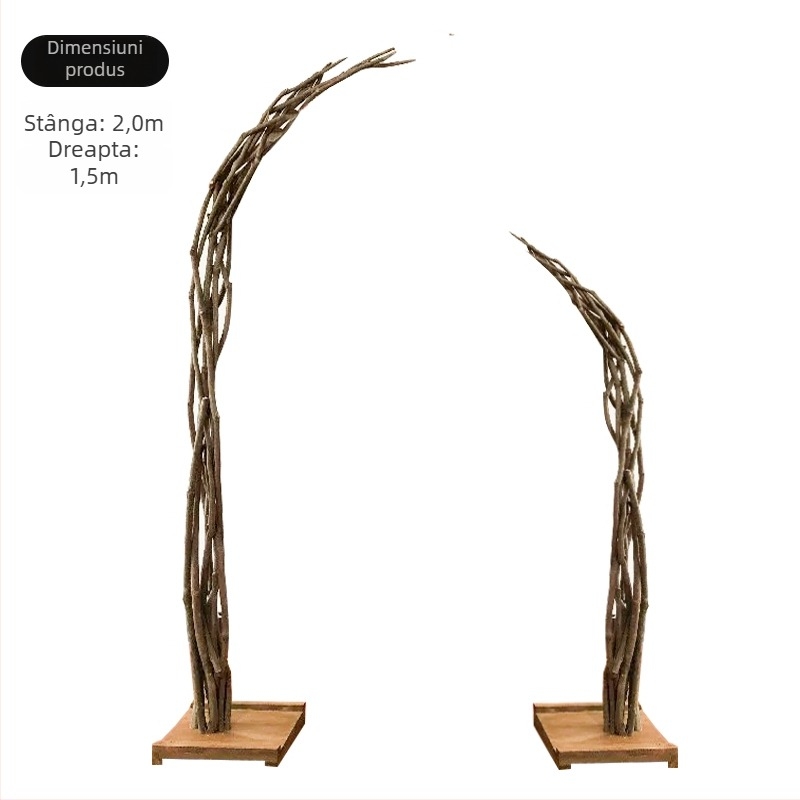 Arc de nuntă în stil pădure, din lemn masiv, decor cu flori de mătase pentru ceremonii în aer liber (Număr de produs: F986996T7M8588; Material: flori de mătase; Utilizare: nuntă; Cadou: cadou personal)