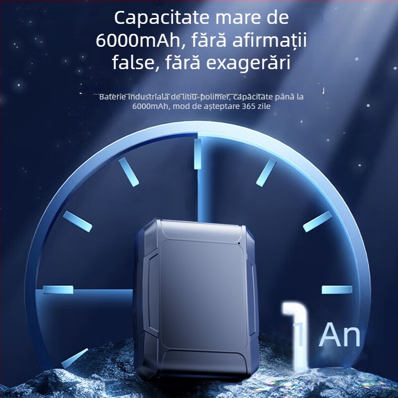 Locator GPS GT300LE cu precizie 10 m, autonomie baterie 720 ore, memorie 1024 MB, suport Baidu Maps, moduri de alarmă: vibrare, SOS, perimetru, viteză excesivă