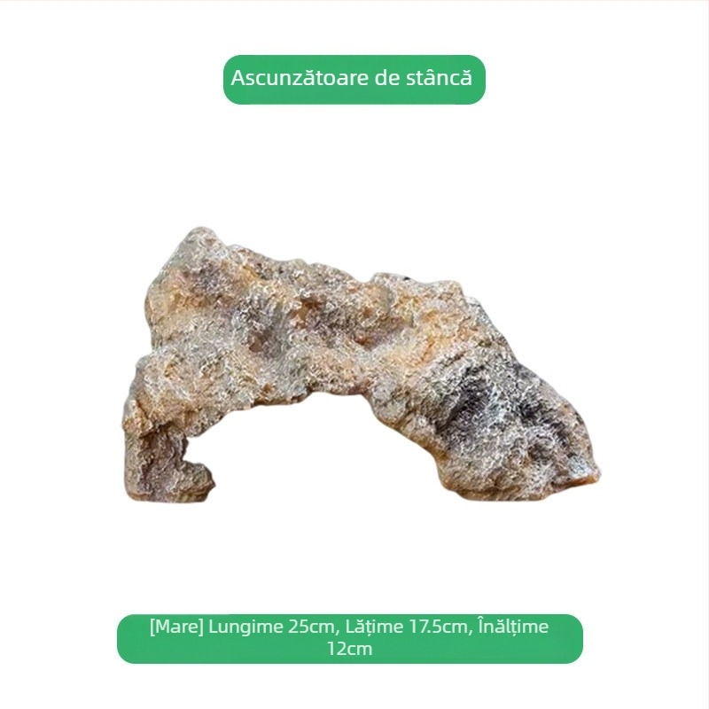 Platformă de expunere la soare a țestoaselor cu scară de cățărare și adăpost ascuns — piatră de peisaj pentru acvariu, model HCW41050, brand Pet Large Strip