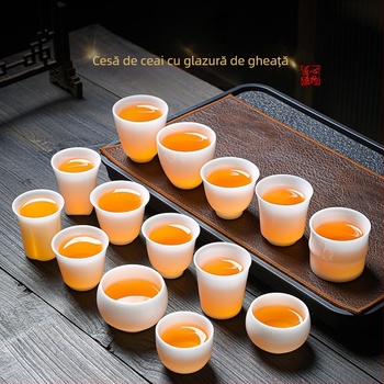 Ceașcă de ceai din porțelan, lucrată manual, stil chinezesc nou, marca Carved Jade Porcelain, pentru uz personal