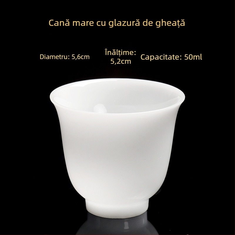 Ceașcă de ceai din porțelan, lucrată manual, stil chinezesc nou, marca Carved Jade Porcelain, pentru uz personal