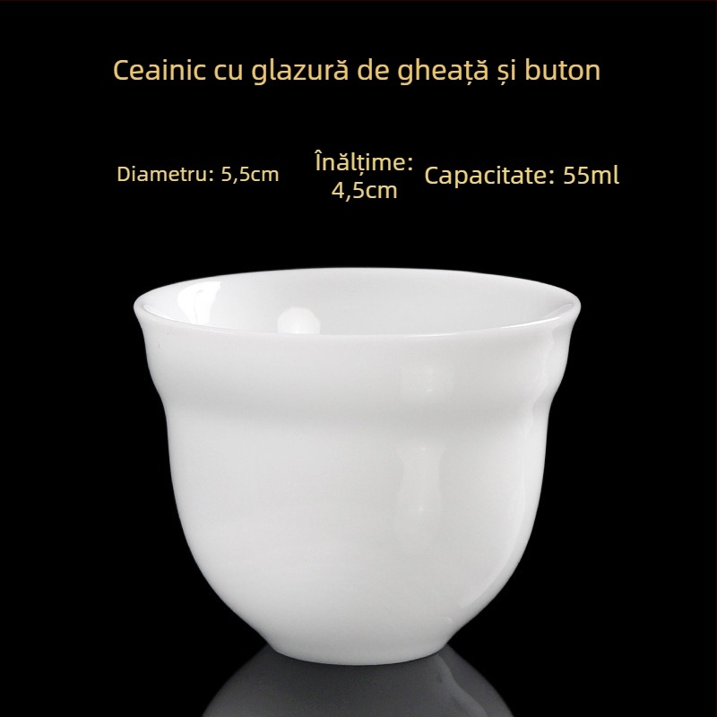 Ceașcă de ceai din porțelan, lucrată manual, stil chinezesc nou, marca Carved Jade Porcelain, pentru uz personal