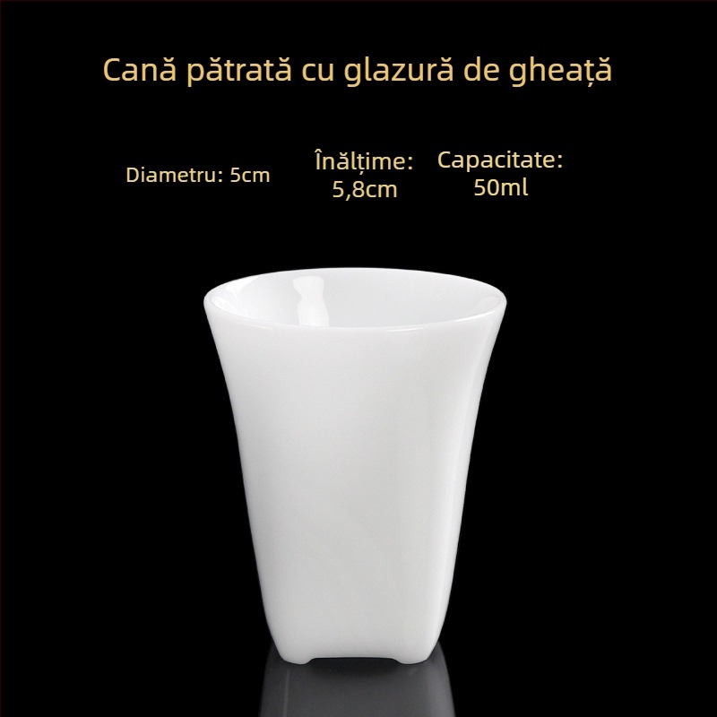 Ceașcă de ceai din porțelan, lucrată manual, stil chinezesc nou, marca Carved Jade Porcelain, pentru uz personal