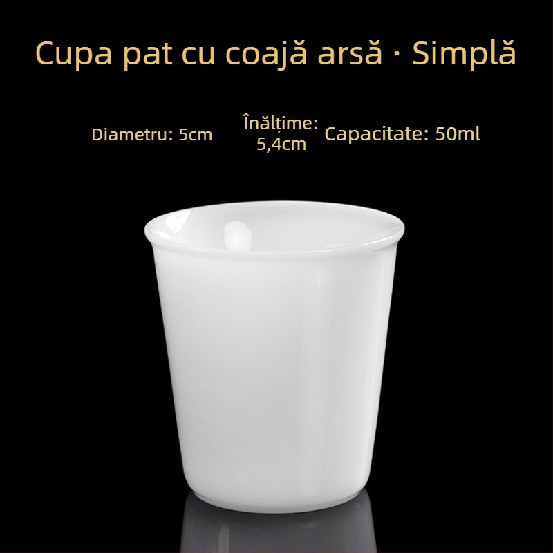 Ceașcă de ceai din porțelan, lucrată manual, stil chinezesc nou, marca Carved Jade Porcelain, pentru uz personal