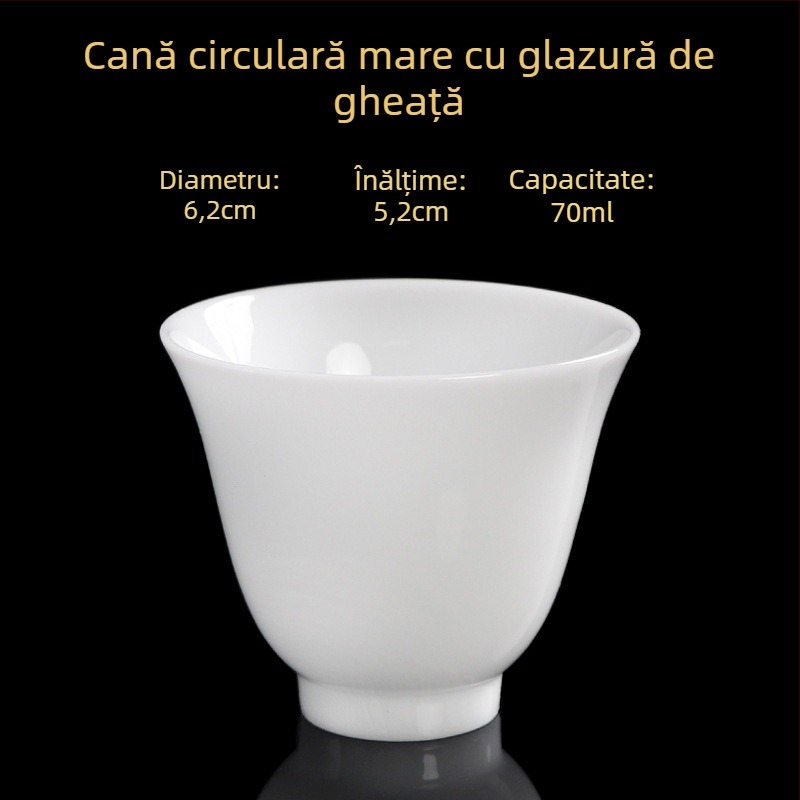 Ceașcă de ceai din porțelan, lucrată manual, stil chinezesc nou, marca Carved Jade Porcelain, pentru uz personal