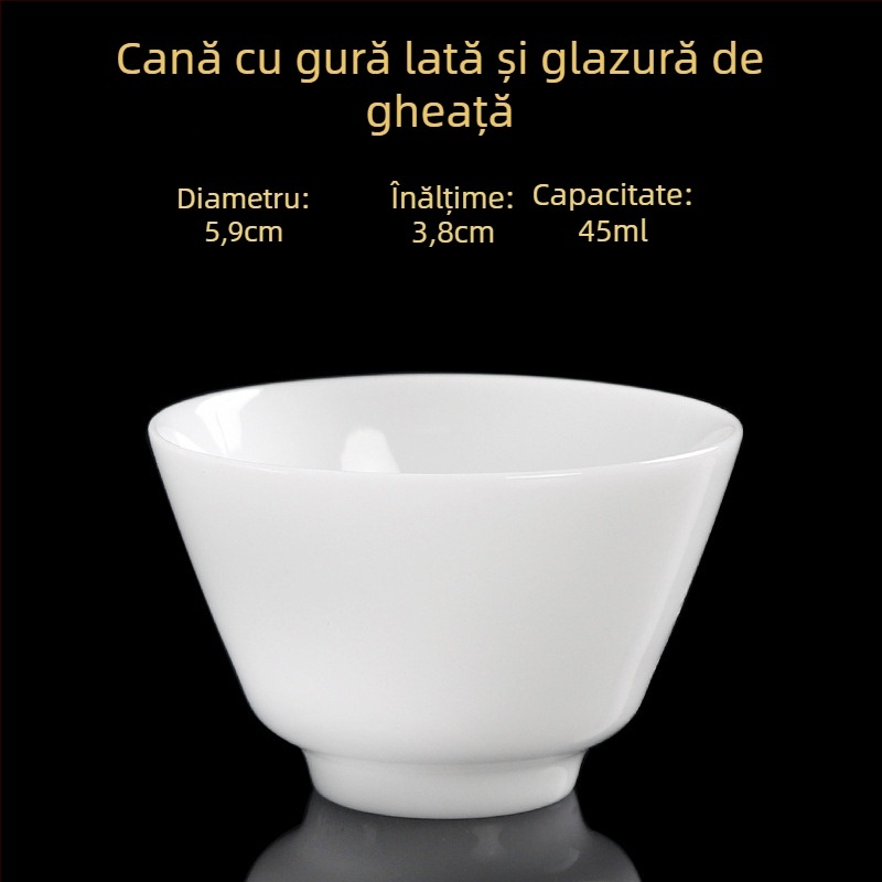 Ceașcă de ceai din porțelan, lucrată manual, stil chinezesc nou, marca Carved Jade Porcelain, pentru uz personal