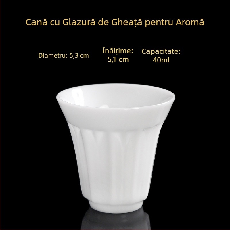 Ceașcă de ceai din porțelan, lucrată manual, stil chinezesc nou, marca Carved Jade Porcelain, pentru uz personal