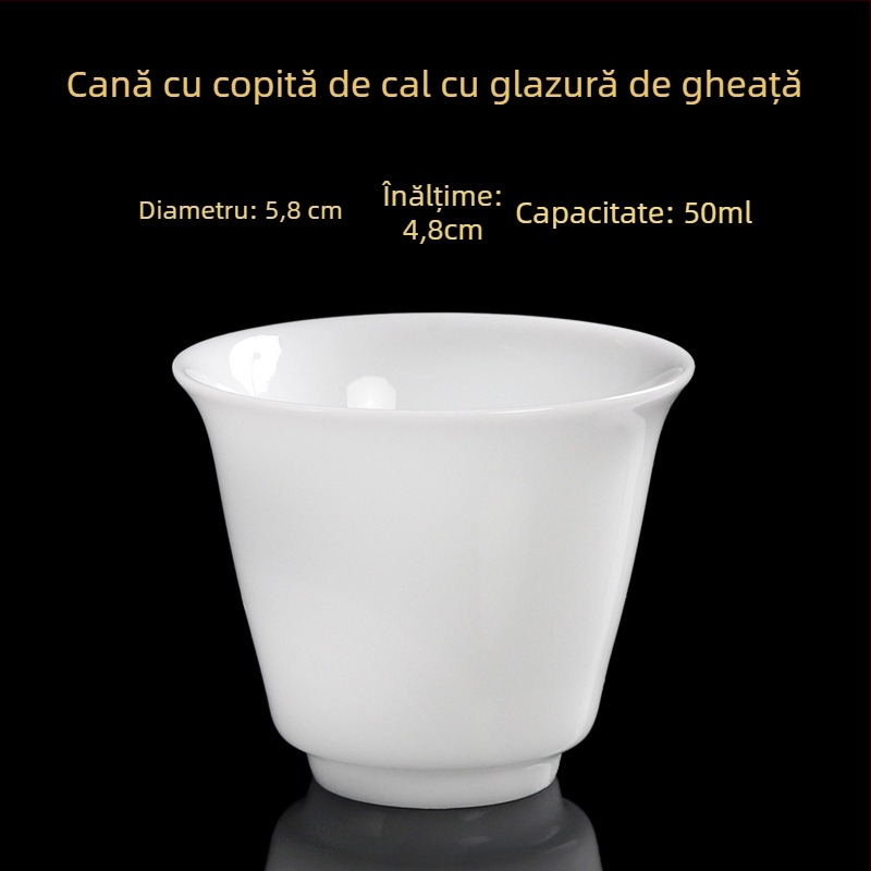 Ceașcă de ceai din porțelan, lucrată manual, stil chinezesc nou, marca Carved Jade Porcelain, pentru uz personal