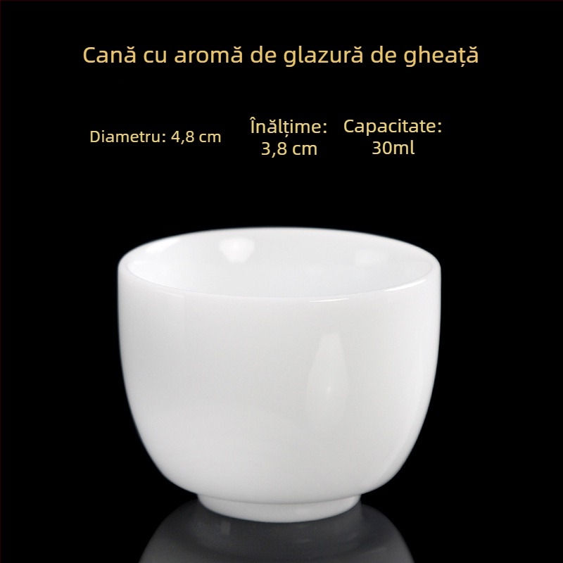 Ceașcă de ceai din porțelan, lucrată manual, stil chinezesc nou, marca Carved Jade Porcelain, pentru uz personal