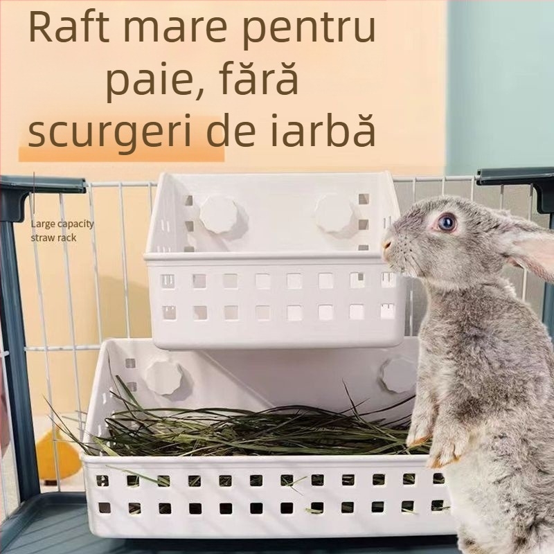 Raft de fân pentru iepuri, capacitate mare, cu cutie încorporată pentru purcei de Guineea
