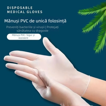 Mănuși de unică folosință din PVC, subțiri, pentru spălat vase și curățenie, potrivite pentru catering profesional