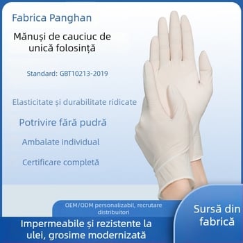 Mănuși de unică folosință din latex și PVC, pentru examinări medicale, uz stomatologic și laborator