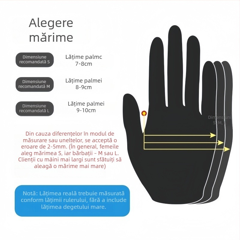 Mănuși PVC de unică folosință, de calitate alimentară, grosime 0,05–0,1 mm, impermeabile