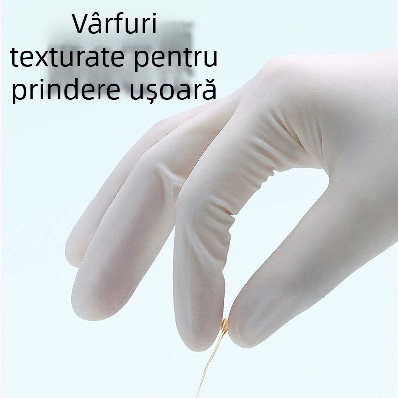 Zhende mănuși de examinare medicală, de unică folosință, texturate, fără pudră, latex natural, 100 buc./cutie