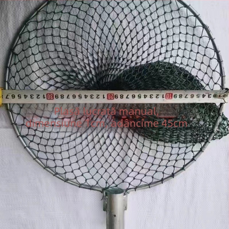 Cap de plasă de pescuit din oțel solid, inel circular, accesorii pentru echipament de pescuit (Material plasă: 1; Încărcare: 1; Adâncime: 1)