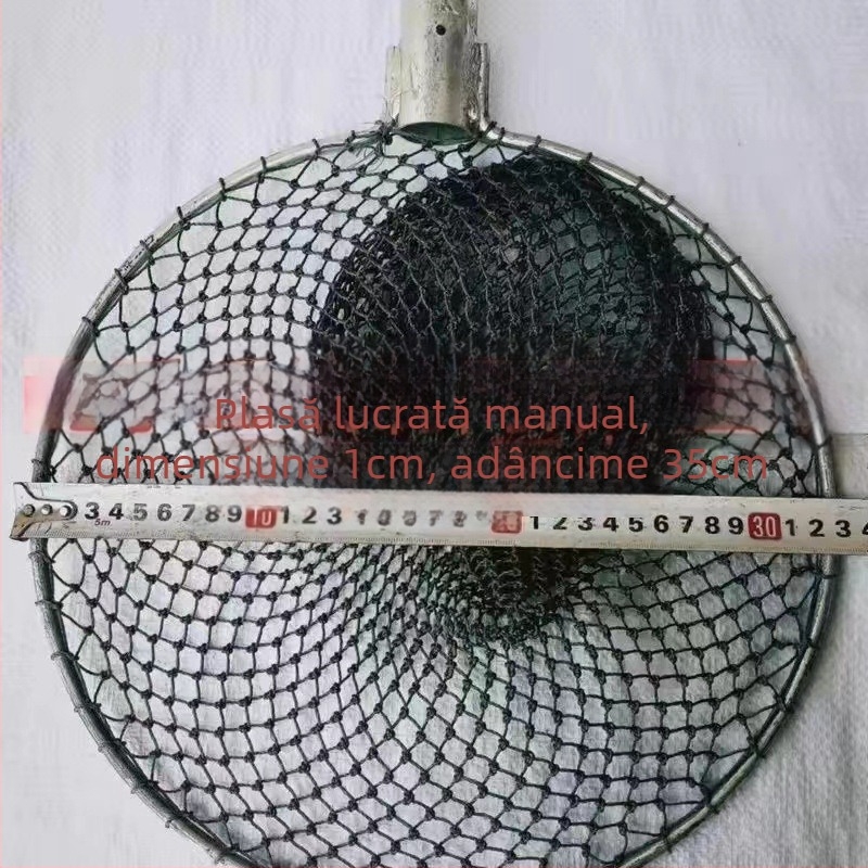 Cap de plasă de pescuit din oțel solid, inel circular, accesorii pentru echipament de pescuit (Material plasă: 1; Încărcare: 1; Adâncime: 1)