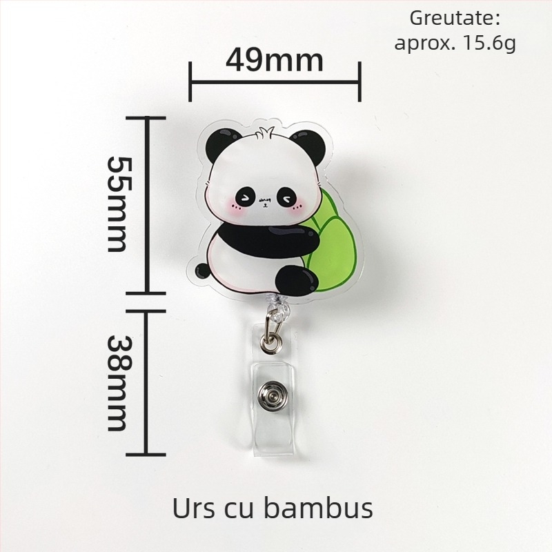 Clip acrilic retractabil pentru ID cu buton de tragere ușor; destinat medicilor și asistentelor; imprimare logo disponibilă; sarcină de 0,1 kg