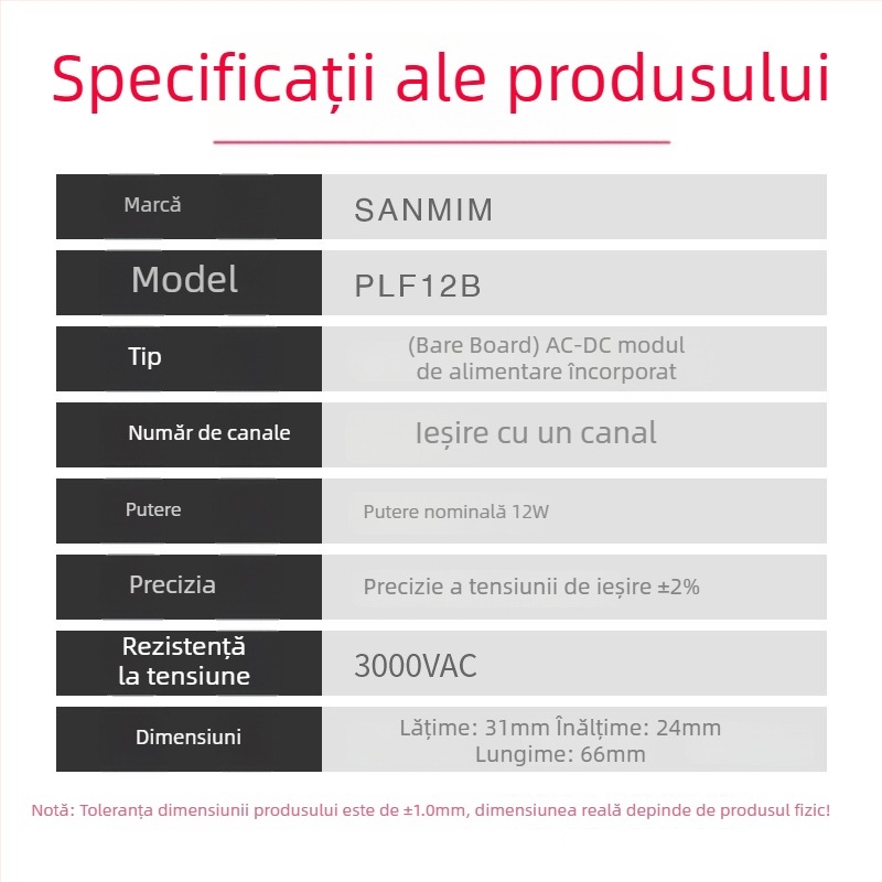 Modul sursă de alimentare comutată 12V, izolație AC-DC, ieșire reglată la 5V, 12W, intrare 220V la 5V, interfață de comunicație