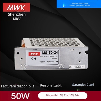 Sursă de alimentare cu comutare DC MS-50W – ieșiri 24V 2A, 12V 4,2A, 5V 10A
