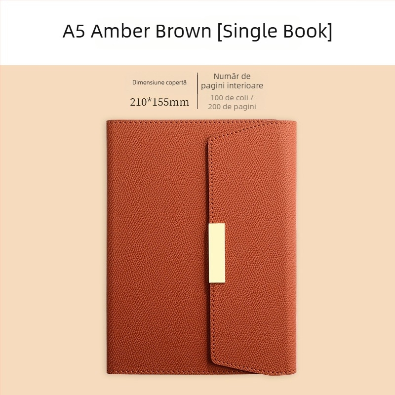 Set blocnotes cu copertă din piele ecologică, legare cu sârmă, Dowling hârtie 80 g, 100–200 pagini, stil birou, set cadou personalizat