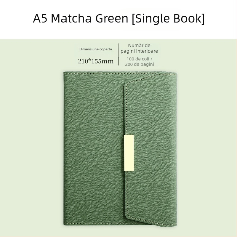 Set blocnotes cu copertă din piele ecologică, legare cu sârmă, Dowling hârtie 80 g, 100–200 pagini, stil birou, set cadou personalizat