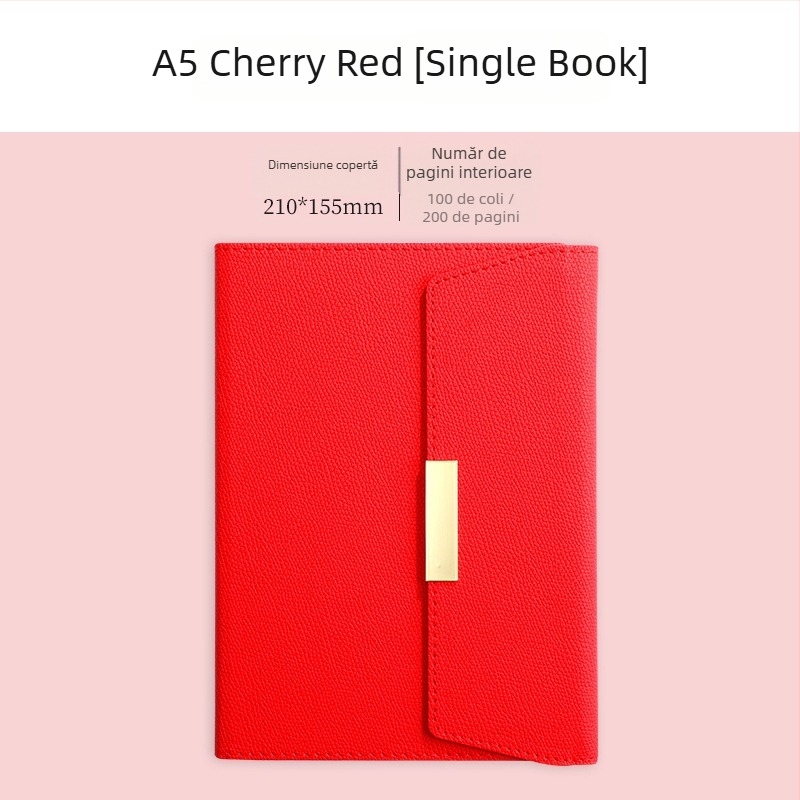 Set blocnotes cu copertă din piele ecologică, legare cu sârmă, Dowling hârtie 80 g, 100–200 pagini, stil birou, set cadou personalizat