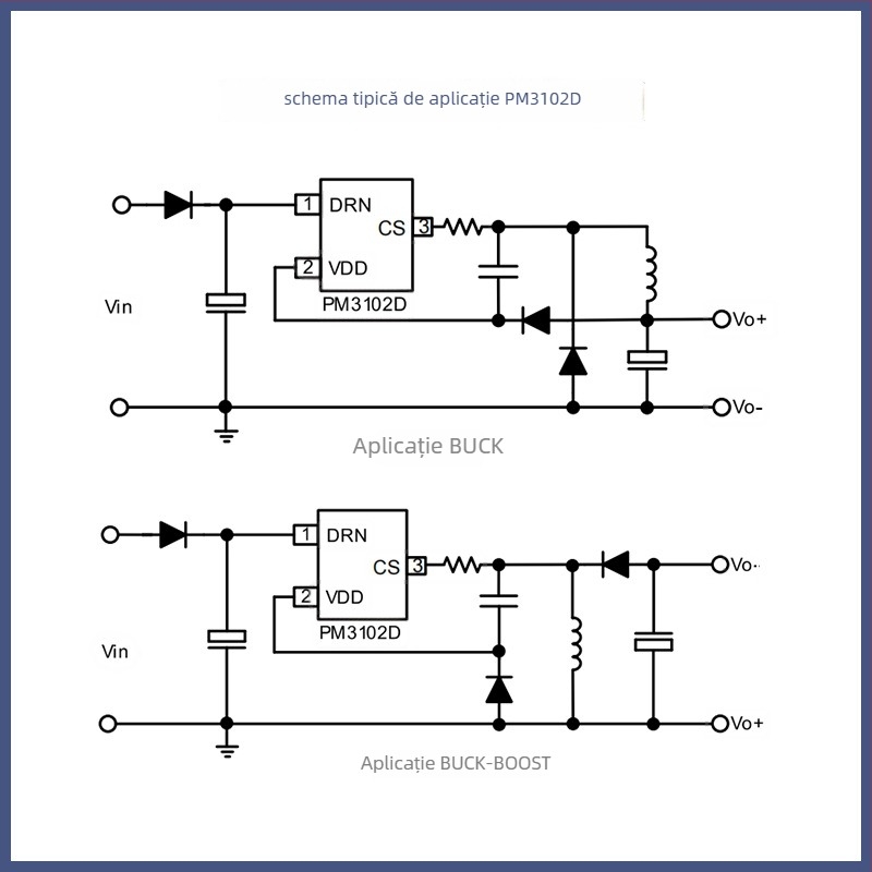 PM3102D IC de control PWM offline pentru sursă de alimentare AC/DC auxiliară