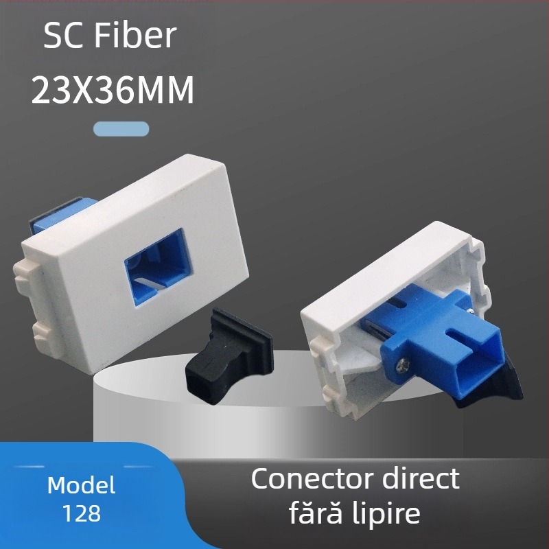 Modul adaptor SC pentru fibră optic telekom-grade, conectare directă, modul combinat pentru panou de perete și priză de podea cu cutie de montaj