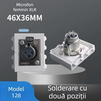 Priză de perete cu modul 128-tip, două poziții, 3-core