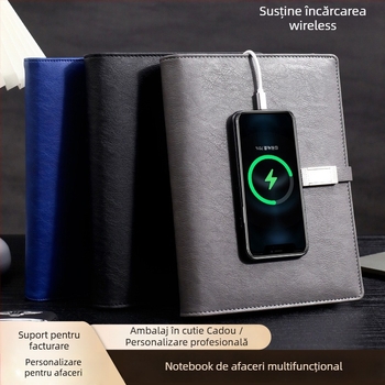 Set notebook cu încărcare wireless – RGB-53, 80 pagini, 6 găuri, reîncărcabil cu cablu de date