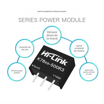 Mps modul DC-DC neizolat pentru alimentare, intrare 24V, ieșiri reglate 3.3V/9V/±5V/±12V/±15V, protecție la scurtcircuit