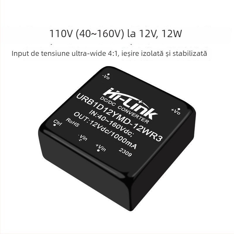 URB1D12YMD-12WR3 Modul izolator DC-DC, intrare 110V DC, ieșire 12V DC, reglat, singură ieșire