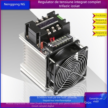 Modul DC-AC trifazat pentru reglarea tensiunii TSR-120DA-W cu ventilator radiator, curent nominal 120 A, sarcină de contact 380 V