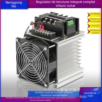 Modul DC-AC trifazat pentru reglarea tensiunii TSR-120DA-W cu ventilator radiator, curent nominal 120 A, sarcină de contact 380 V