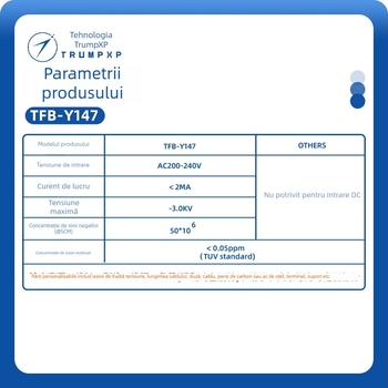 Trumpxp Modul generator de ioni negativ, carcasă din plastic, modelul Tfb-y147, tensiune AC/DC, putere <1W, purifică aerul și reduce electricitatea statică