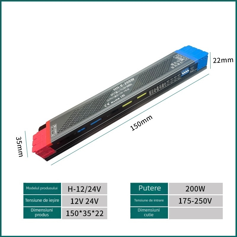 Driver LED pentru bandă 24V cu pornire lentă, reglaj fin al luminozității, sursă de alimentare cu comutator, 90% eficiență