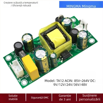 Modul sursă de alimentare AC/DC switch (12V, 12W; intrare 90-264V; protecții: scurtcircuit, suprasarcină, temperatură; eficiență 78%)