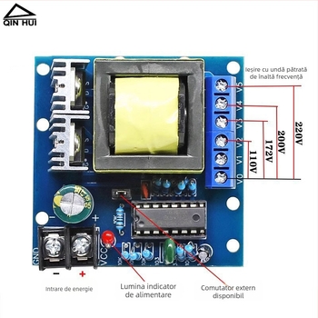 Qinyuhui modul invertor, 150W, intrare DC12V/24V, ieșire AC220V