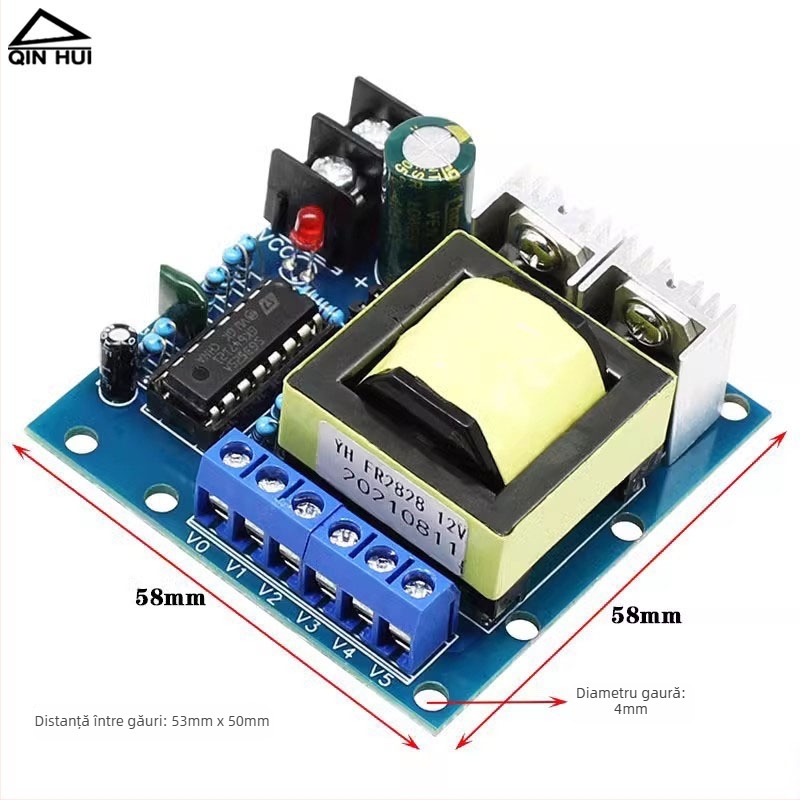 Qinyuhui modul invertor, 150W, intrare DC12V/24V, ieșire AC220V
