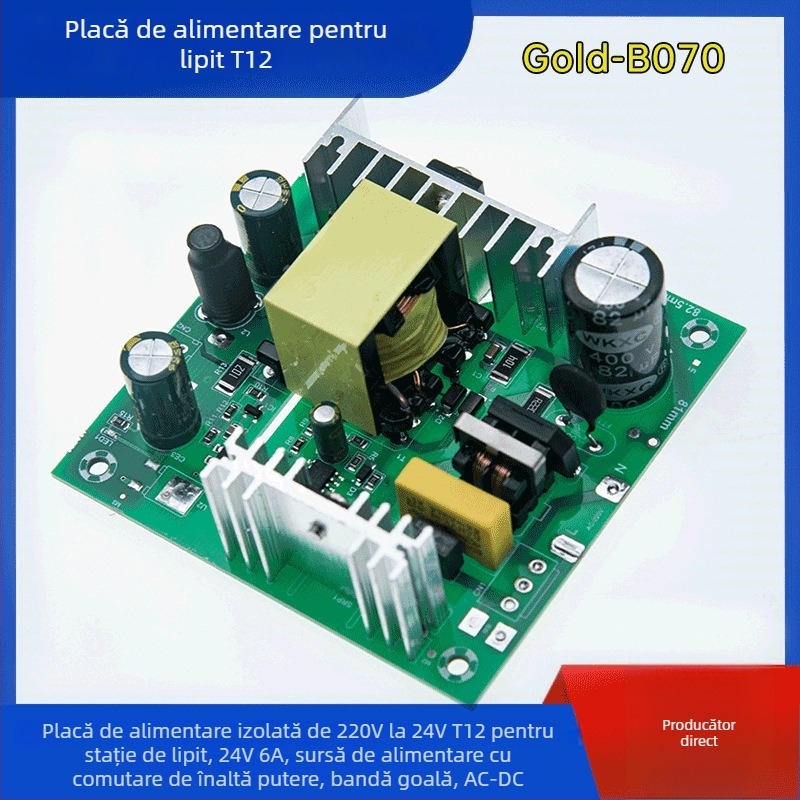 Placă de alimentare AC-DC cu comutator, intrare 220V AC, ieșire DC24V, 5A/6A, placă goală pentru stația de lipit T12