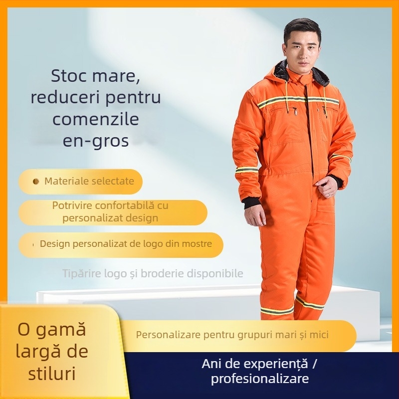 Combinezon camuflat pentru bărbați, croială lejeră, din material amestec de bumbac cu căptușeală de poliester; protecție împotriva murdăriei și decontaminare; potrivit pentru sudură, vopsire, reparații auto și creșterea animalelor.