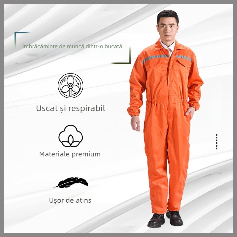 Combinezon camuflat pentru bărbați, croială lejeră, din material amestec de bumbac cu căptușeală de poliester; protecție împotriva murdăriei și decontaminare; potrivit pentru sudură, vopsire, reparații auto și creșterea animalelor.