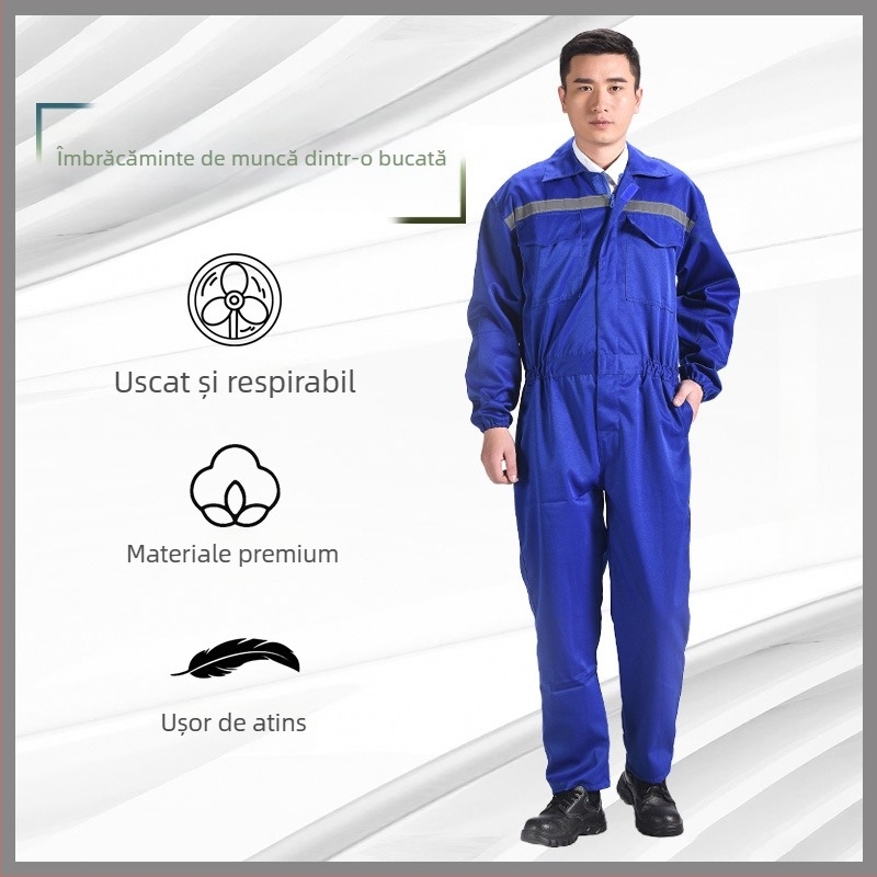Combinezon camuflat pentru bărbați, croială lejeră, din material amestec de bumbac cu căptușeală de poliester; protecție împotriva murdăriei și decontaminare; potrivit pentru sudură, vopsire, reparații auto și creșterea animalelor.